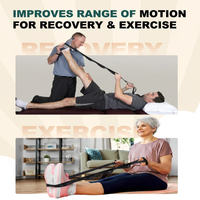 Stretching strap with loops for flexibility training and physical therapy exercises