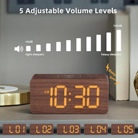 Modern wood decor digital clock for home and office table