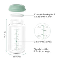 Momcozy Natural Baby Bottle with Leak-Proof Cap, Clear Markings for Easy Measurement, BPA-Free
