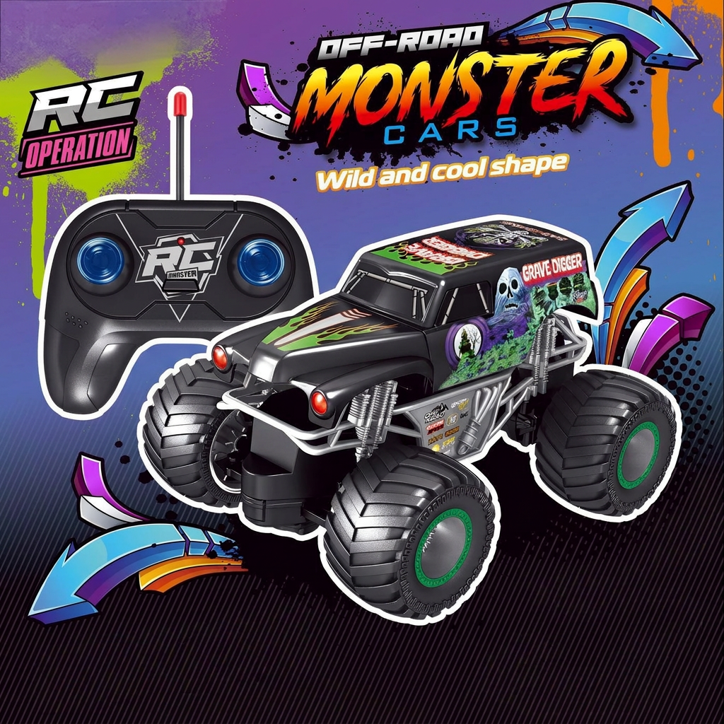 Monster Jam Grave Digger RC truck for kids