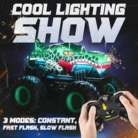 Monster truck RC car for kids with light, music, and spins