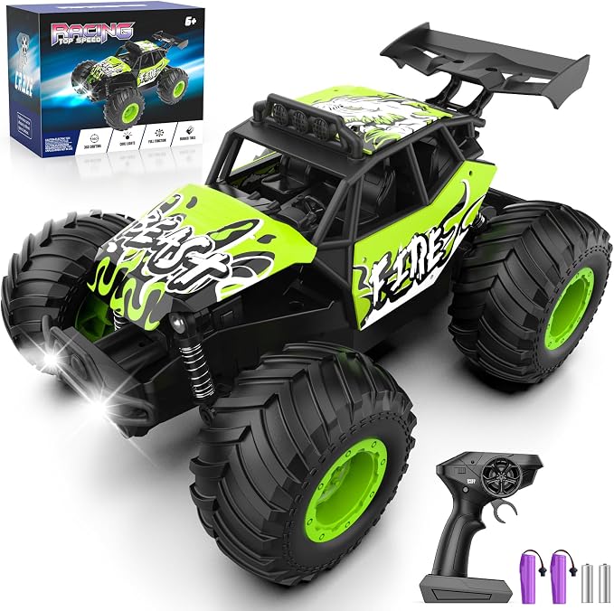 Monster truck remote control car for racing and all terrain play