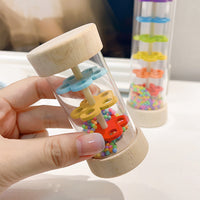 Montessori baby toys wooden rain stick rattle sensory toy for infants 6-12 months