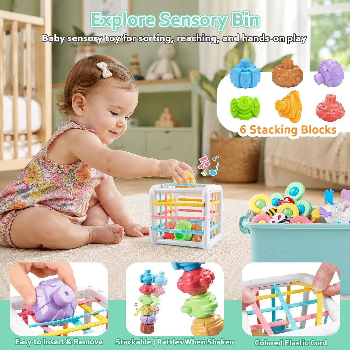 Montessori learning set displayed to highlight the overall product design.
