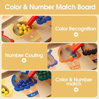 Montessori magnetic color and number maze toy with wooden puzzle board for toddlers