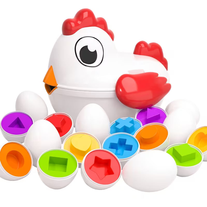 Montessori matching eggs toy for baby shape sorting and counting play