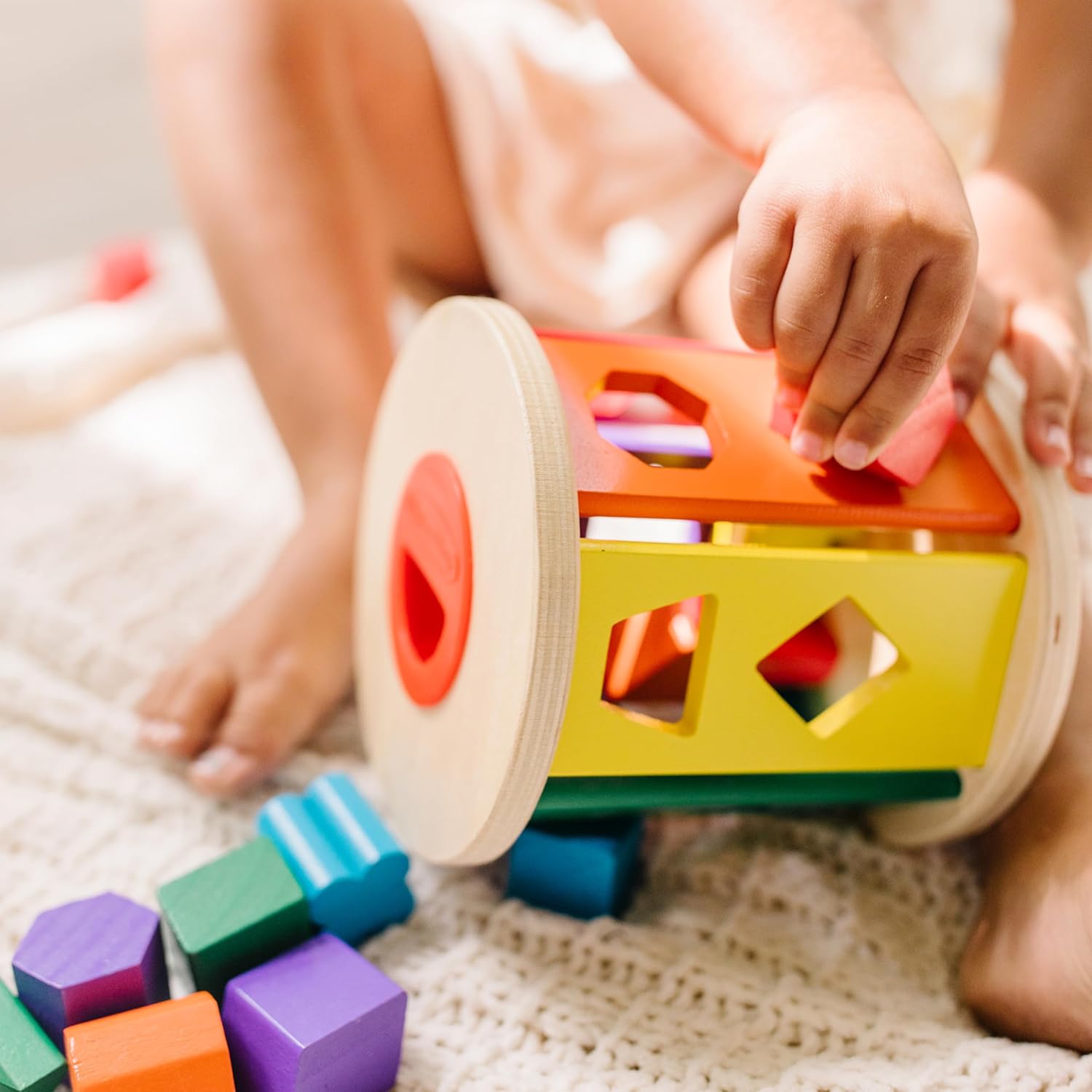 Montessori shape sorter wooden toy fine motor skills learning toy for toddlers