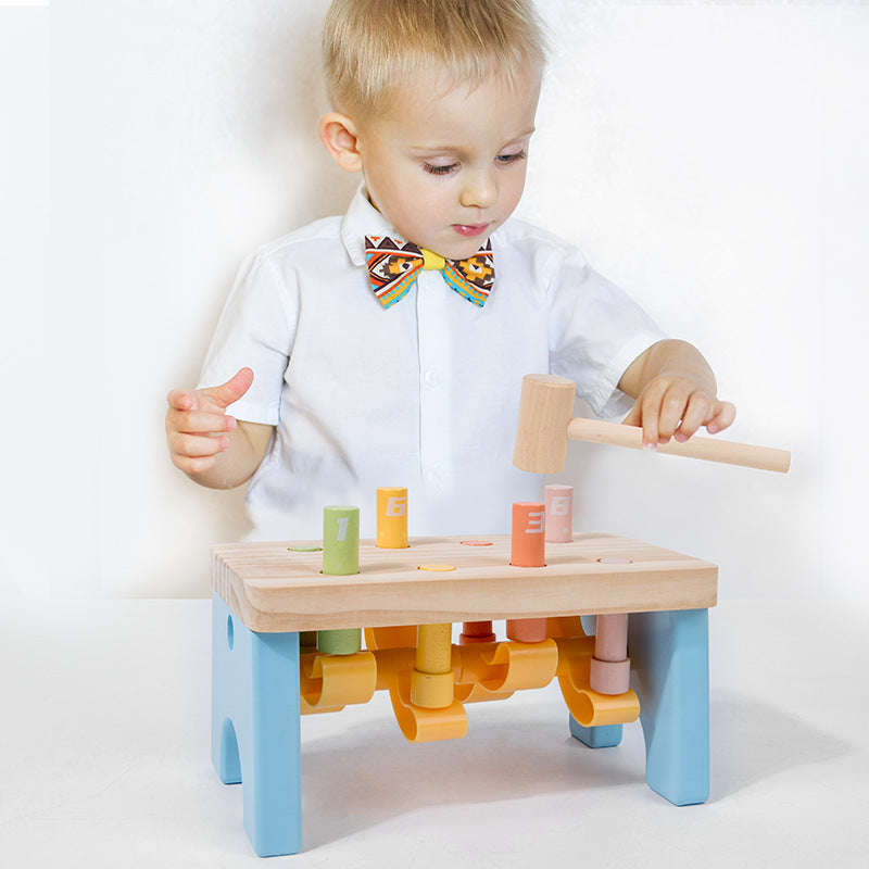 Montessori wooden hammer toy pounding bench toy for fine motor skills