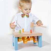 Montessori wooden hammer toy pounding bench toy for fine motor skills