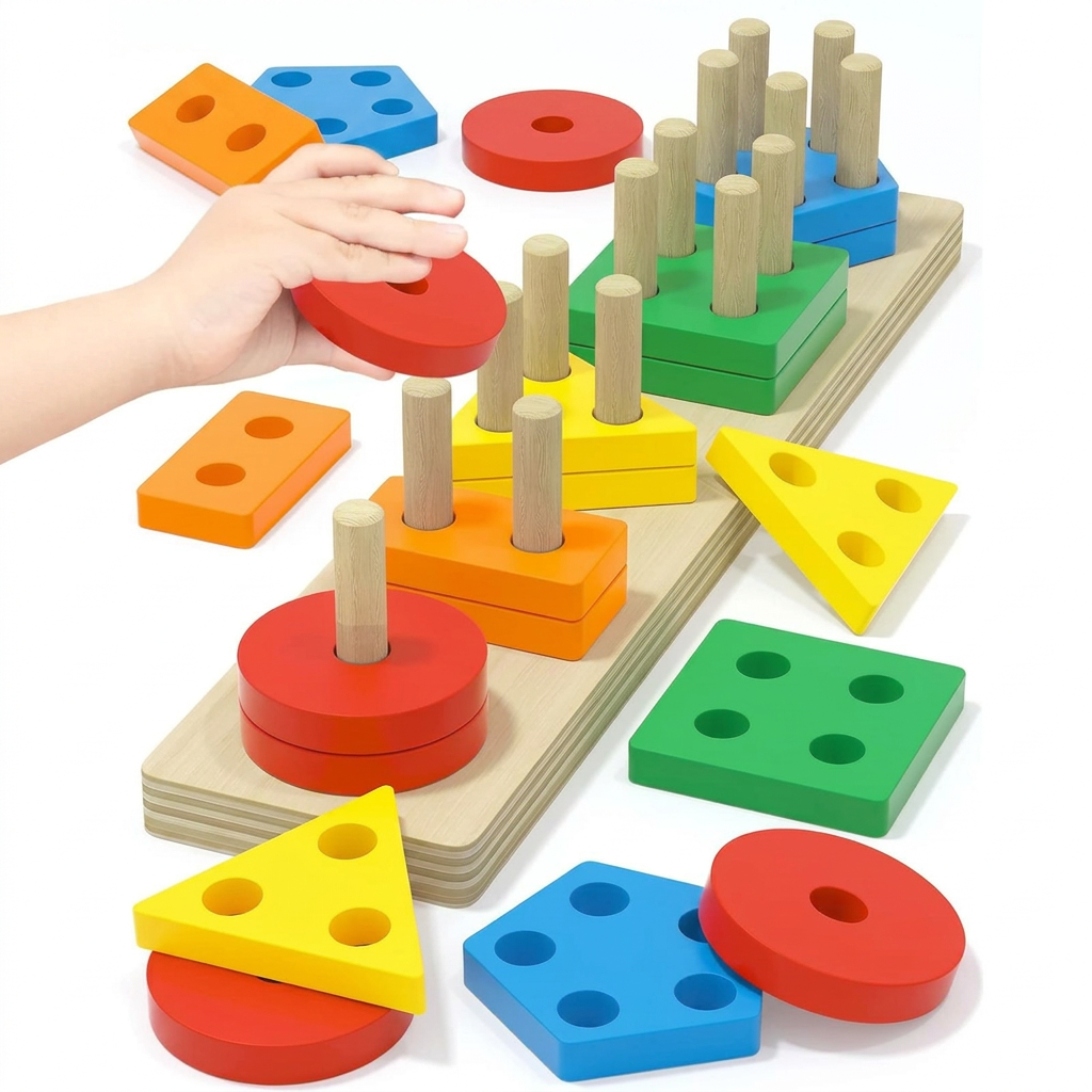 Montessori wooden sensory toy for toddlers learning toy for 1-3 year old kids