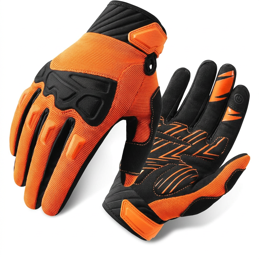 Mountain bike gloves for men with protective knuckle guard design