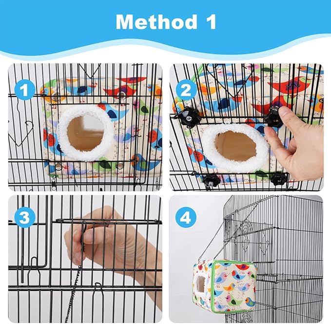 hanging bird nest securely mounted with screws or chain