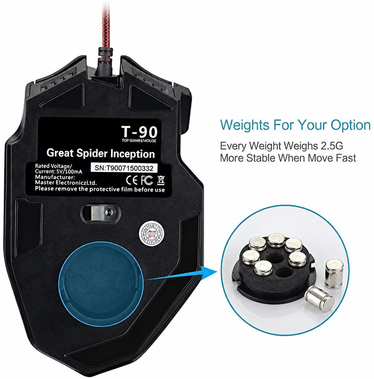Gaming mouse with 8 programmable buttons