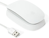 White mouse charging station with desktop stand