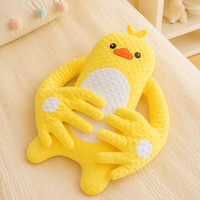 Close-up of soft moving hand on baby patting pillow