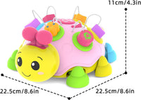 Moving ladybug toy for baby crawling activities