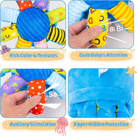 Moving octopus plush toy for kids with animated motion and musical sounds.