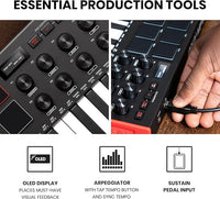 8 Assignable Knobs on the MPK Mini MK3 for Precise Control Over DAW Parameters.