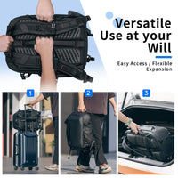 Multi-compartment camera backpack for DSLR mirrorless and compact digital cameras
