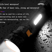 multi function LED flashlight with power bank USB charging emergency use