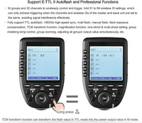 wireless flash trigger group control buttons photography setup