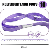 Multi-loop stretching strap for home, studio, and gym use