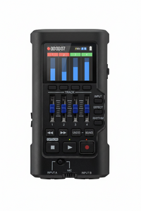 Multi-track audio player with 2 XLR/TRS inputs front view for studio setup