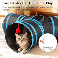 Multi-Way Cat Tunnel for Kittens and Puppies, Collapsible Design"