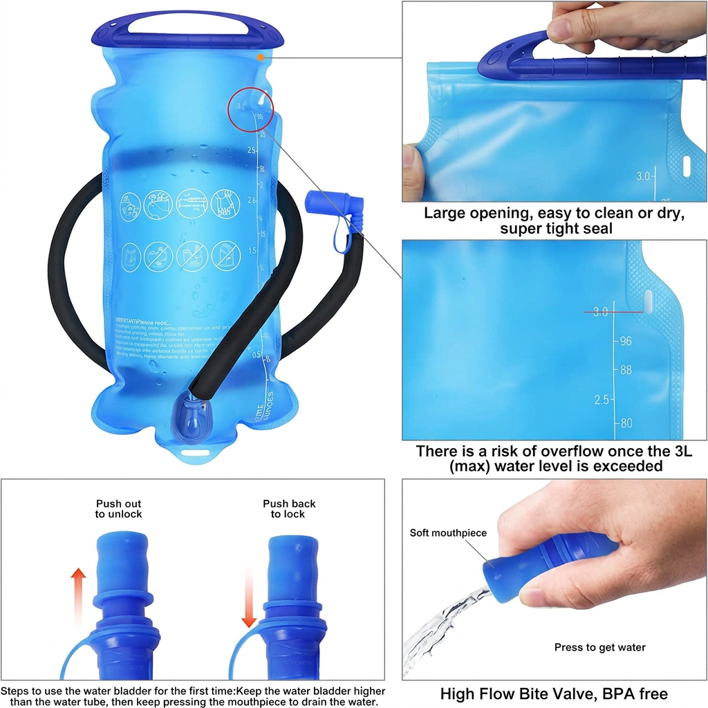 Multipurpose hydration backpack for camping travel climbing and active outdoor lifestyles