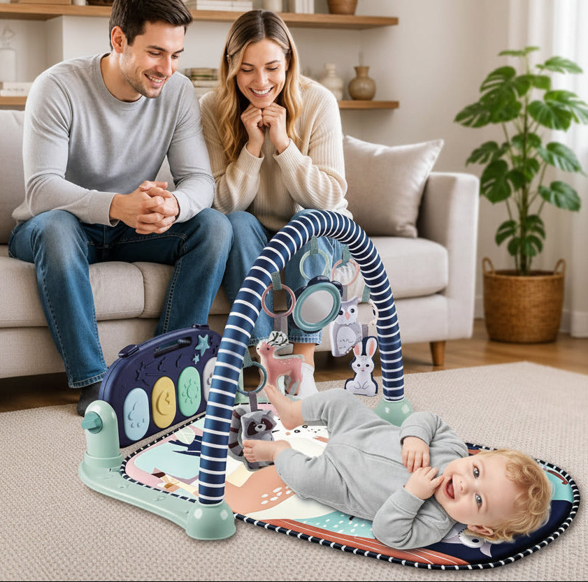 Musical baby activity gym with lights and piano