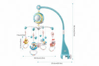 Musical baby cot mobile with rotating hanging toys