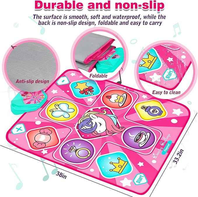 Musical dance mat toy with adjustable volume for home play