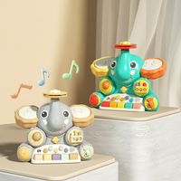 Musical instrument toy for kids with elephant keyboard and drum