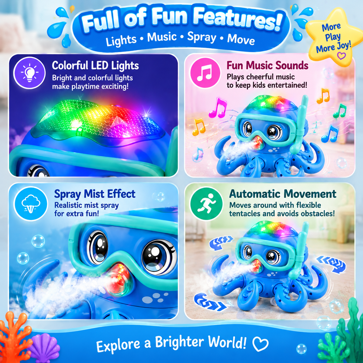 Musical octopus toy for children