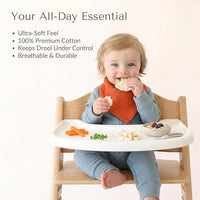 10-Pack Muslin Baby Bibs with Adjustable Snap, Stylish and Practical for Babies