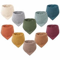 10-Pack Muslin Baby Bibs with Adjustable Snap, Stylish and Practical for Babies