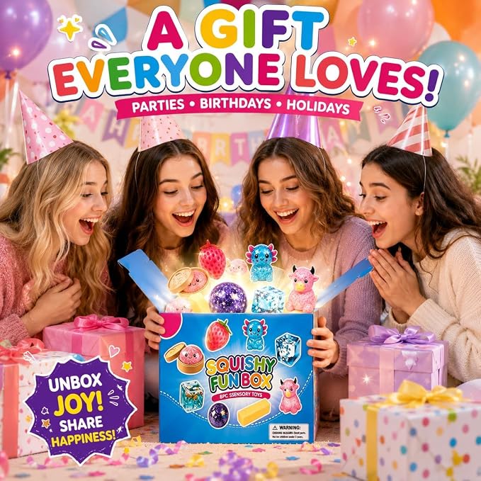 Mystery squishy toys collection with assorted designs