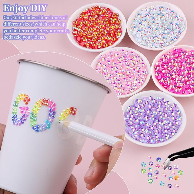 Nail art rhinestones set for DIY bedazzling, crafting, and makeup