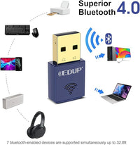 Nano USB Bluetooth WiFi Adapter for Windows 11/10, adding Bluetooth 4.0 and WiFi support to PCs.