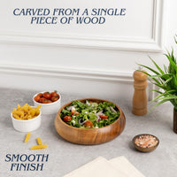 Natural acacia wood individual bowls for everyday dining