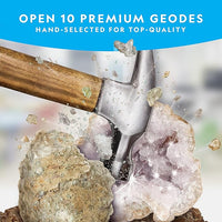 Natural geodes with crystal inside educational science kit