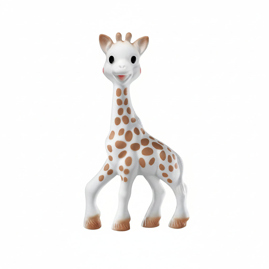 Natural rubber baby teether with easy grip design for infants