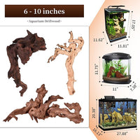 Natural Wood Aquarium Ornament with Assorted Branch Shapes