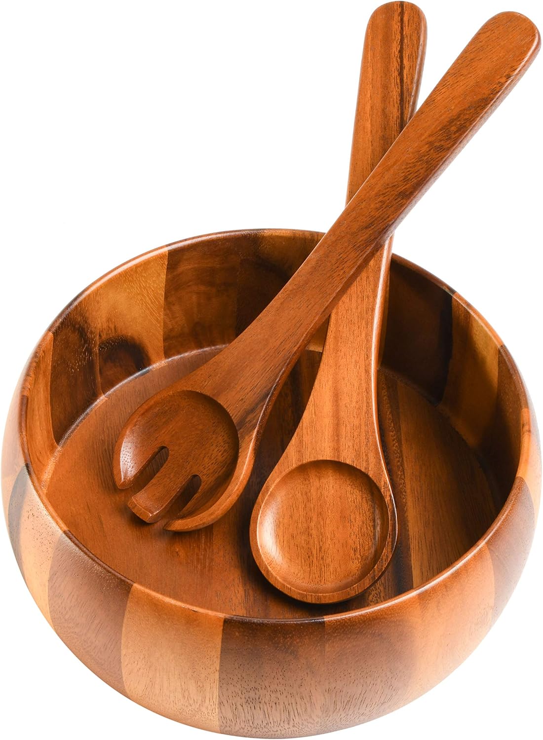 Natural acacia wood serving bowls for everyday dining