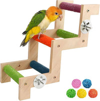 Natural Wooden Bird Ladder Bridge for Cage – Climbing and Chewing Toy for Small Birds