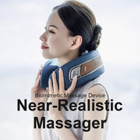 Neck massager with integrated warmth and mode controls