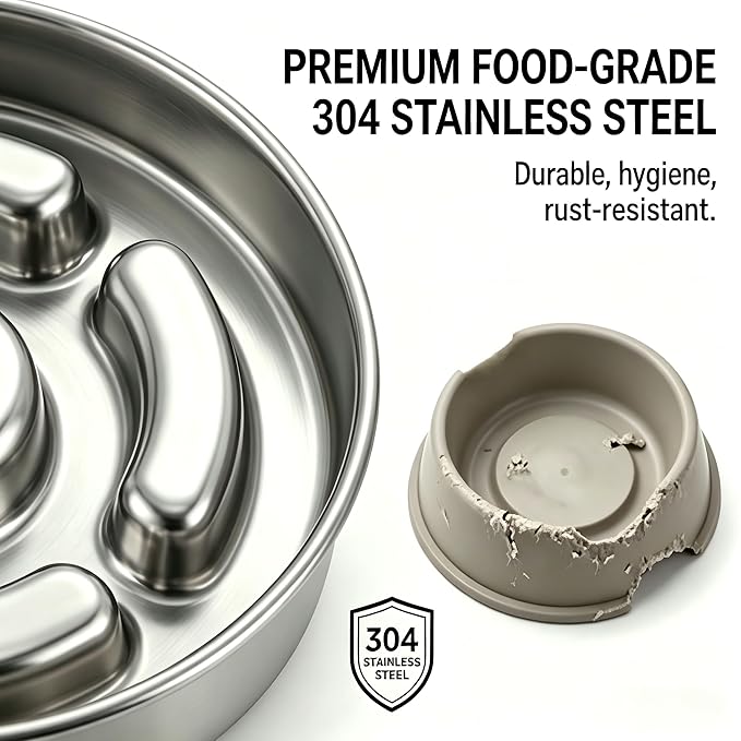 slow feeder bowl for dogs with neck protection design