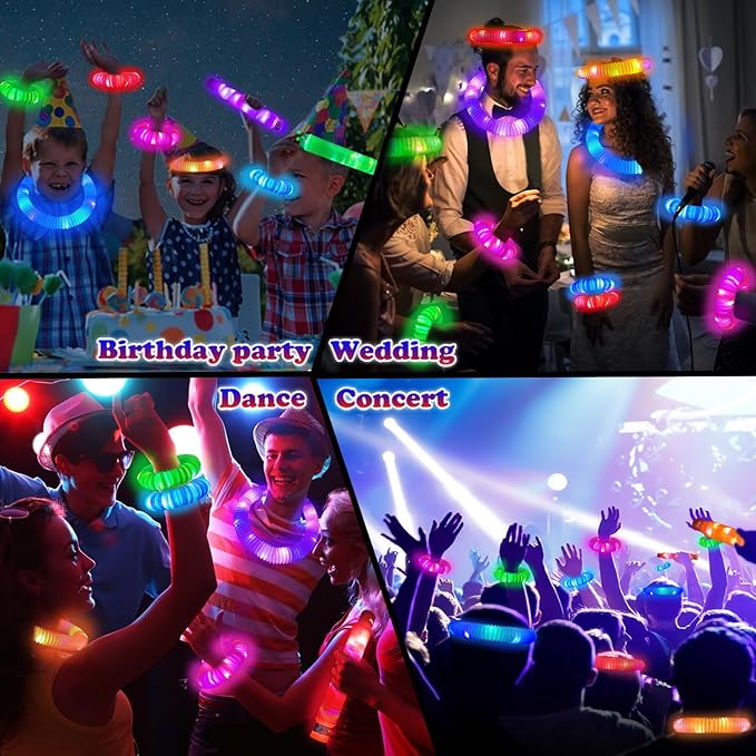 Glow sticks for 4th of July celebration, light-up necklaces and bracelets