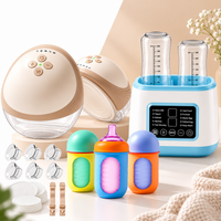Wearable breast pumps, double bottle warmer and colorful baby feeding bottles