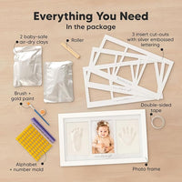 Newborn Handprint and Footprint Clay Kit with Frame for Keepsake Gift